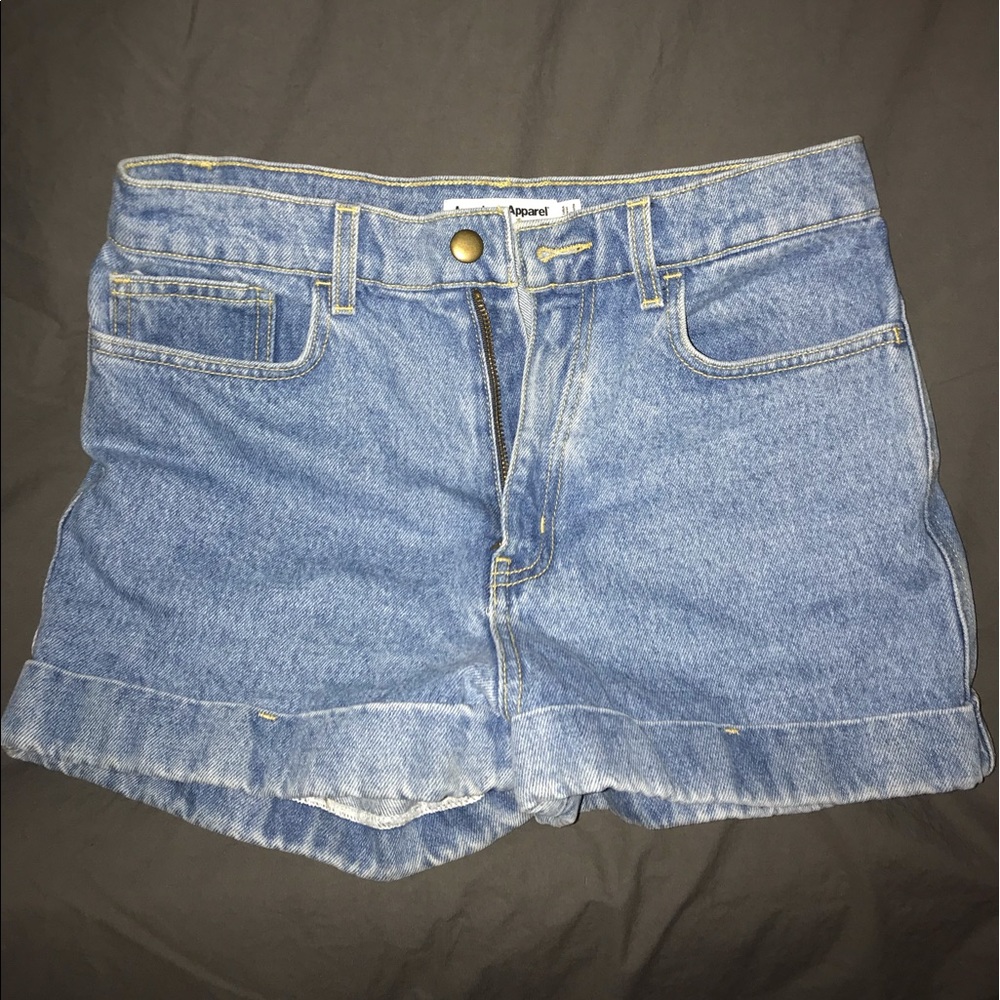 High-Waisted Light Wash Denim Shorts